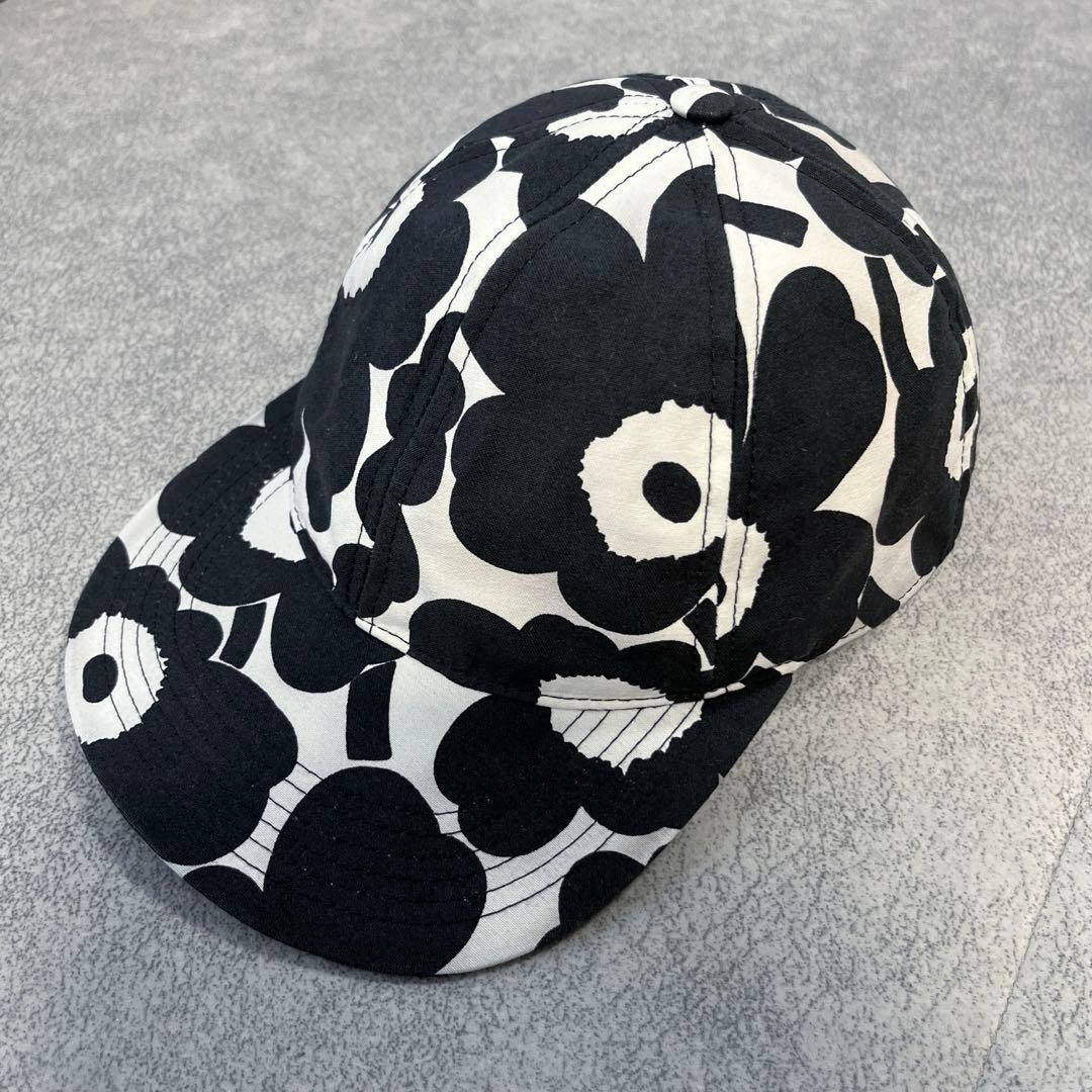 マリメッコ キャップ 白×黒 57 cm Marimekko Unikko - メルカリ