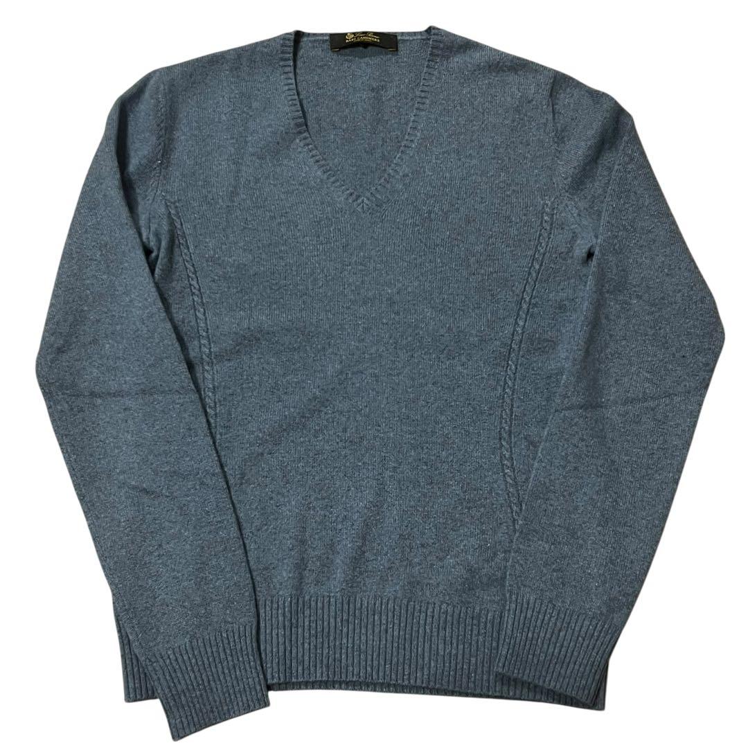 美品 ロロピアーナ ベビーカシミヤ100% 薄手ニット 大きいサイズ グレー42