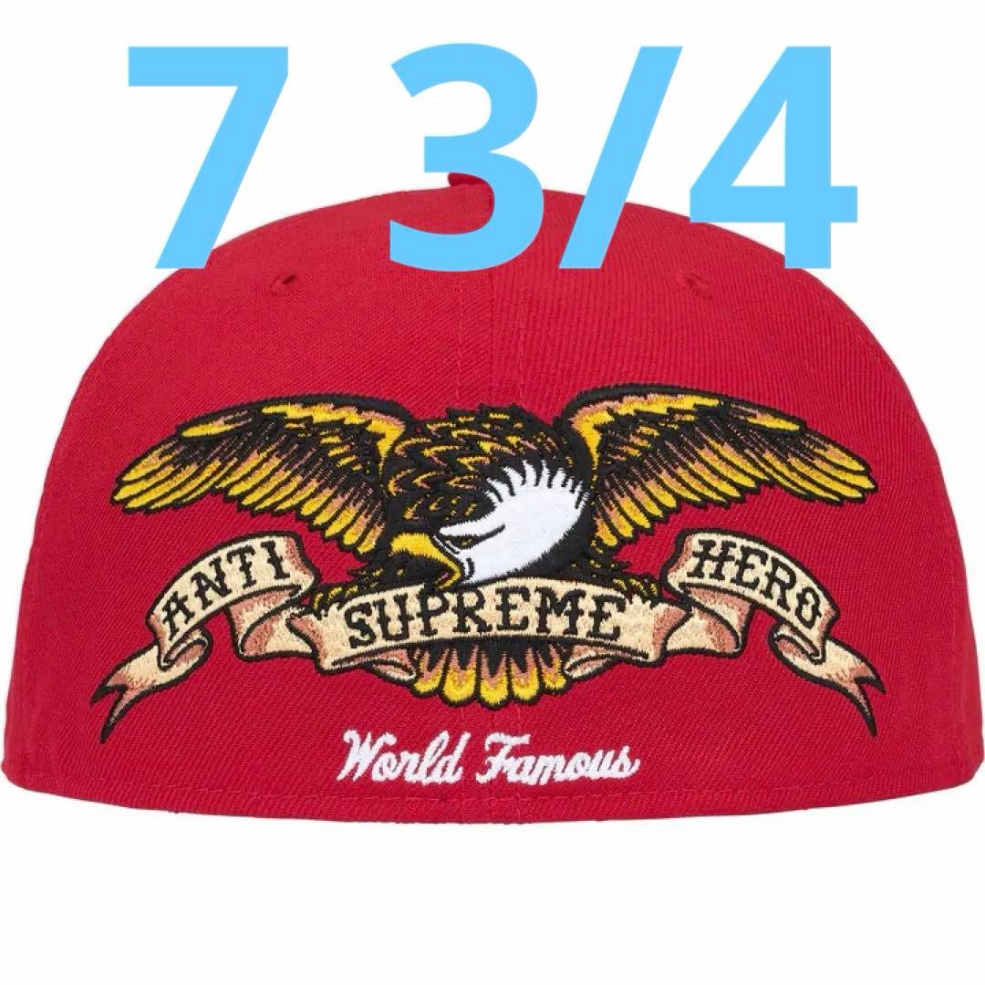 supreme ANTI HERO 刺繍キャップ 赤 newera 7 3/4 2026年最新】supreme キャップ ニューエラ 7 3/4の人気アイテム - メルカリ
