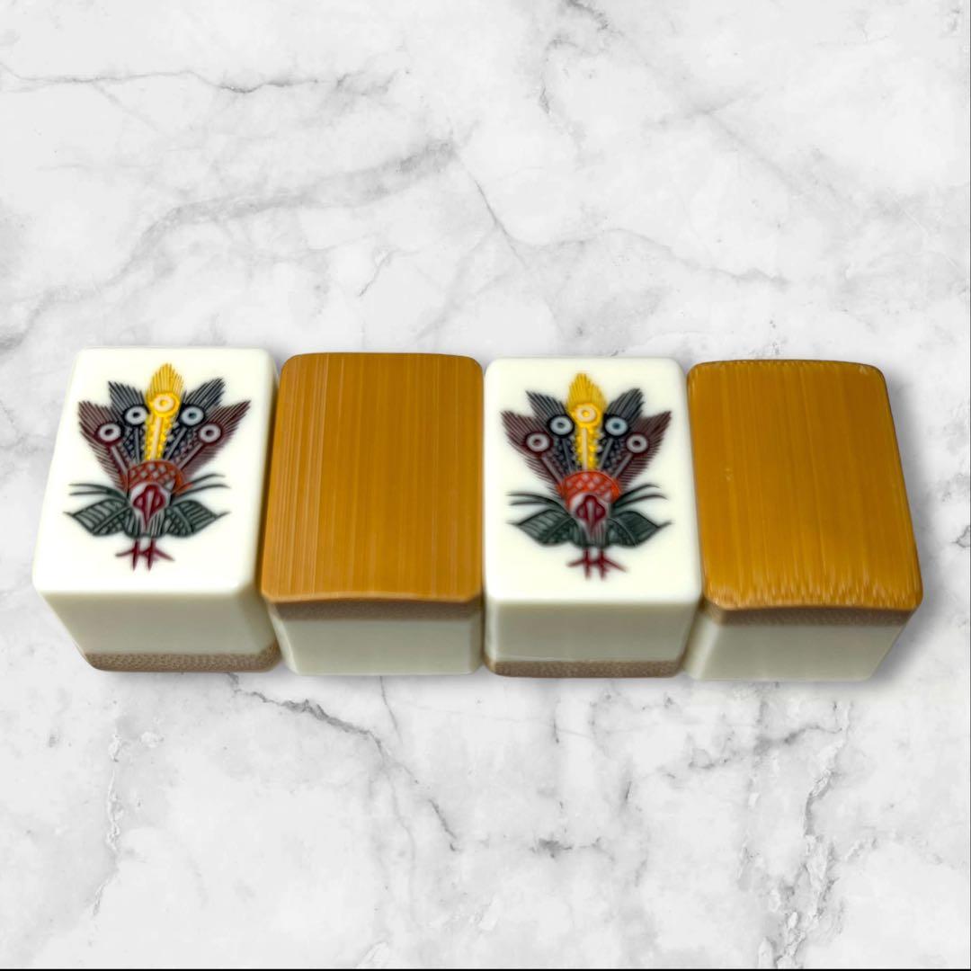 希少】 麻王印 一索 5本羽デザイン 背竹牌 - メルカリ