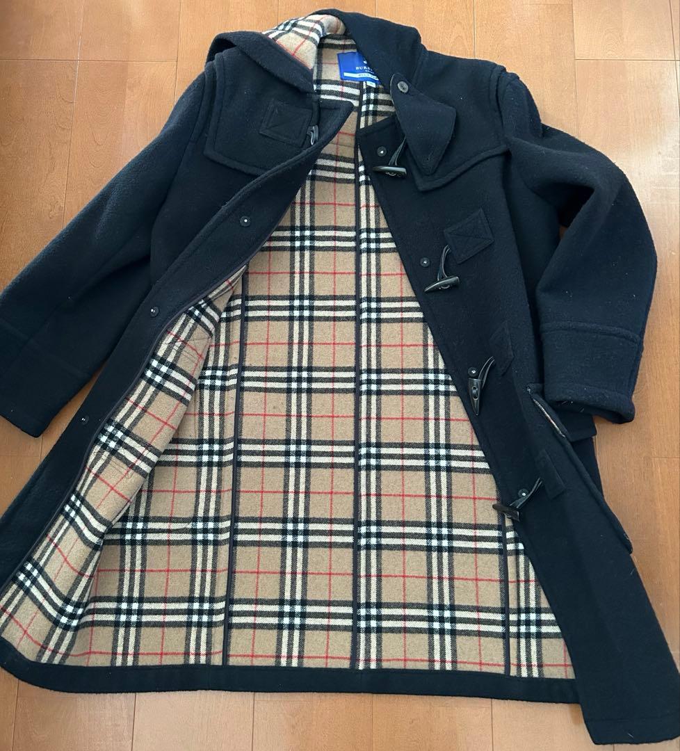 バーバリー ブルーレーベル ダッフルコート 黒　38 総裏ノバチェック
