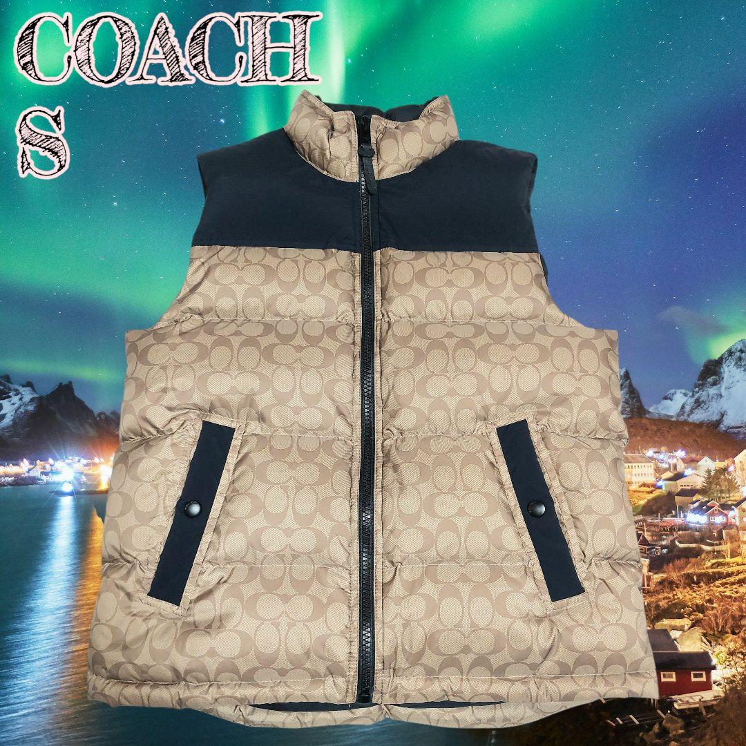 COACH ダウンベスト ベージュ/ブラック