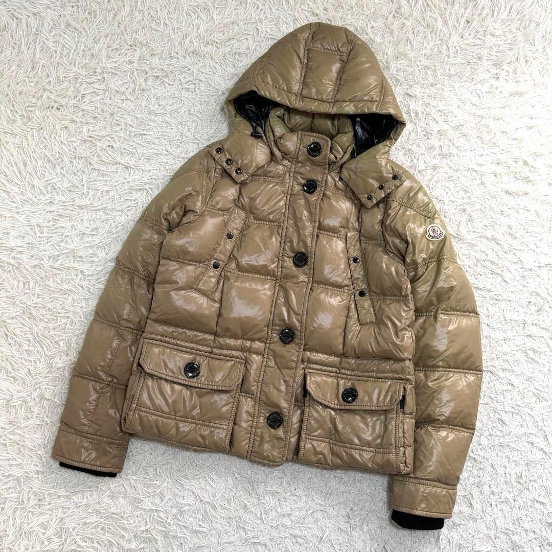 17090✨モンクレール ダウンジャケット サイズ3 フード着脱 カーキ
