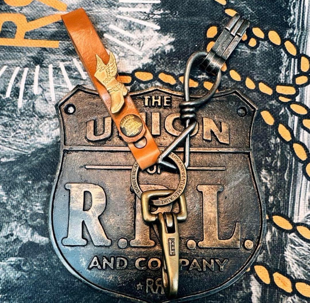 未使用　RRL 銅製ブーツ翼バッジ＆キーホルダーセット