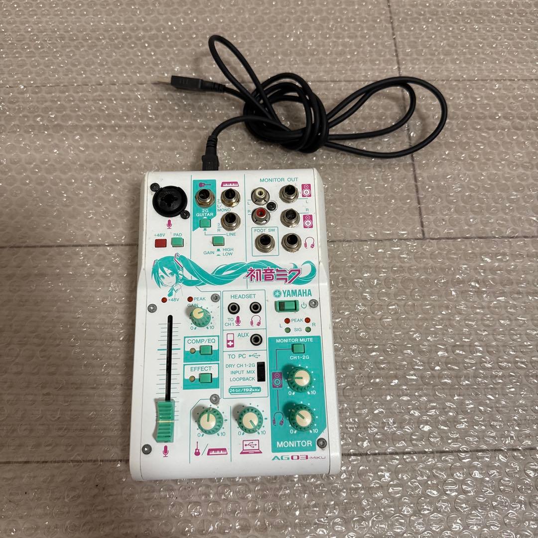 【通電のみ確認】音響ミキサー　YAMAHA AG03-MIKU YAMAHA AG03-MIKU Hatsune Miku Webcasting Mixer 3-Channel USB Audio