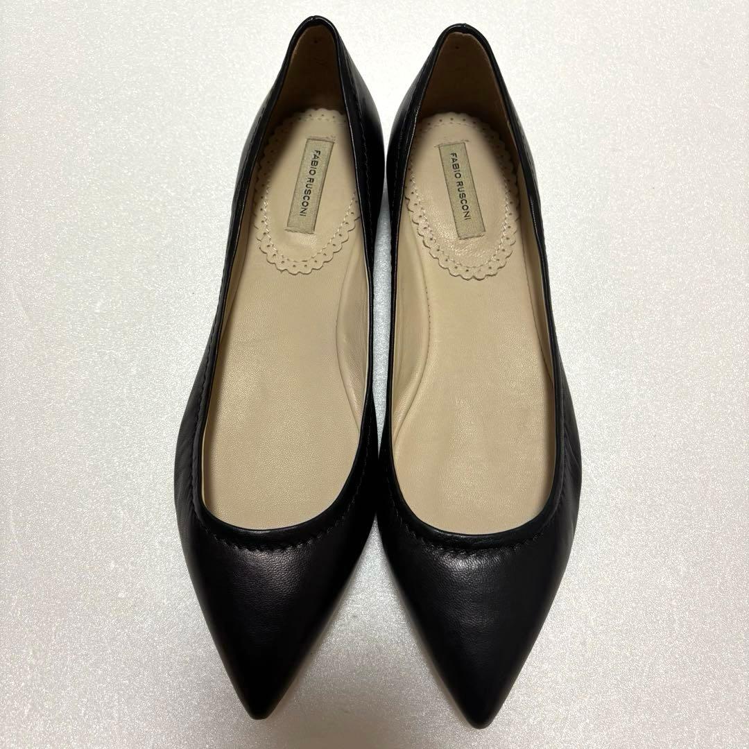 極美品✨】ファビオルスコーニ パンプス レザー ブラック ポインテッド