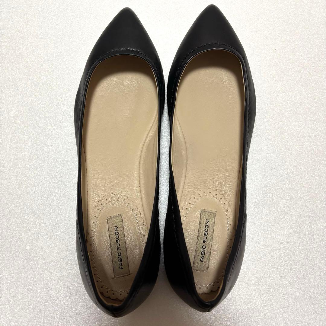 極美品✨】ファビオルスコーニ パンプス レザー ブラック ポインテッド
