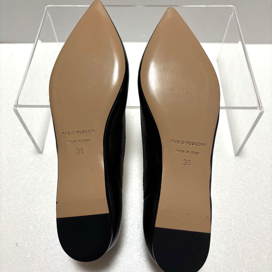 極美品✨】ファビオルスコーニ パンプス レザー ブラック ポインテッド