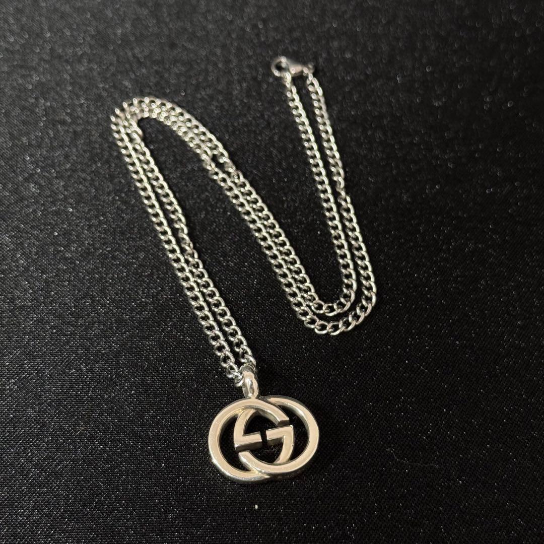 GUCCI Gペンダント　シルバー　50cm