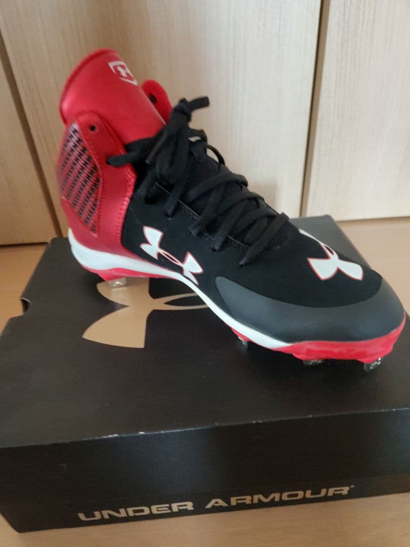 アンダーアーマー スパイク 黒/赤 YARD MID 🎂 ST 野球