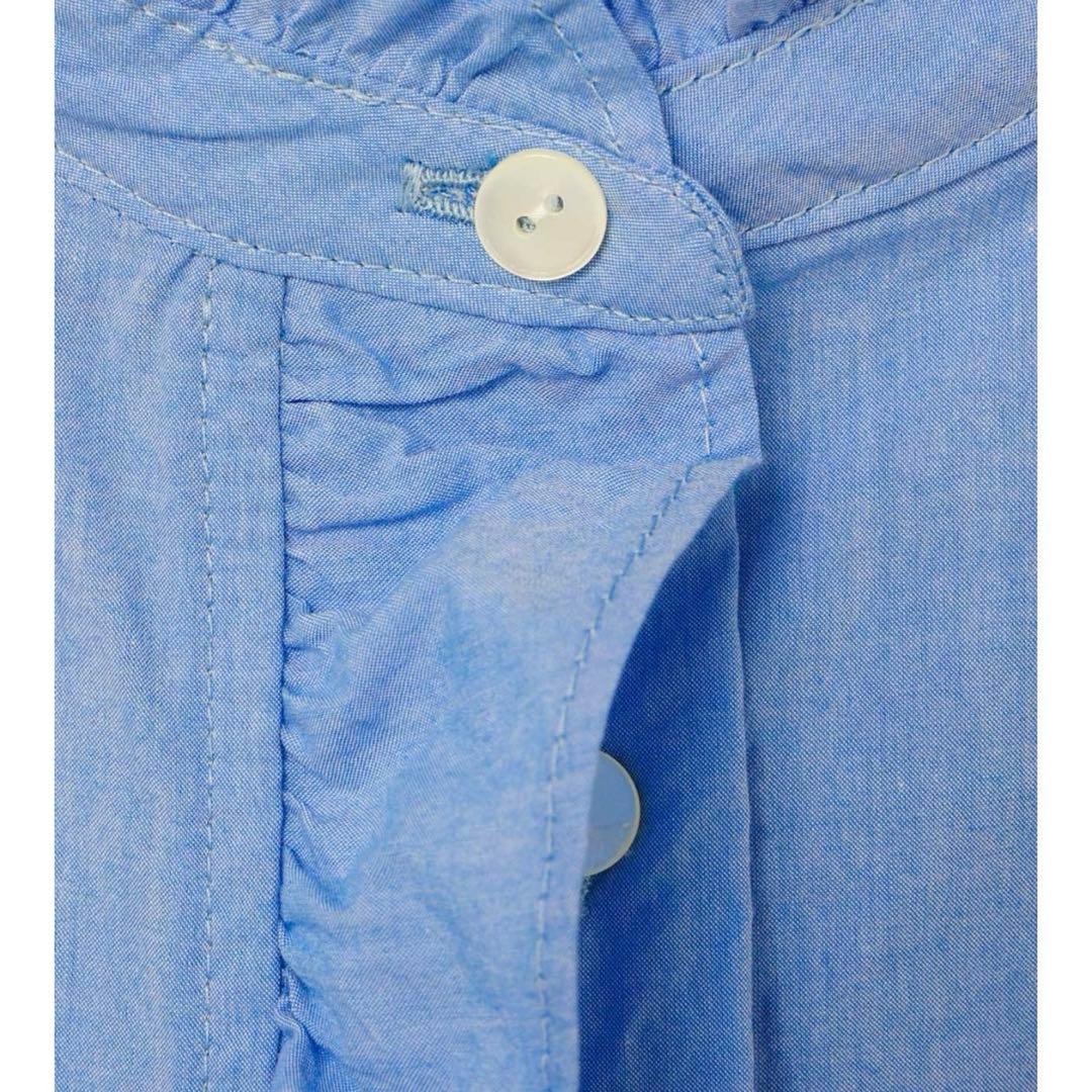 最終値下【MidiUmi】フリルショートシャツ サックスブルー