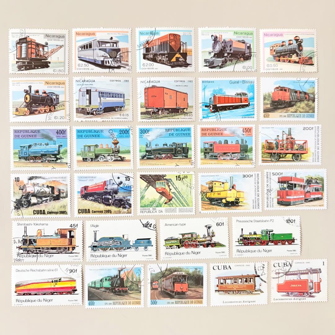 外国切手29枚（世界の鉄道、電車） - メルカリ
