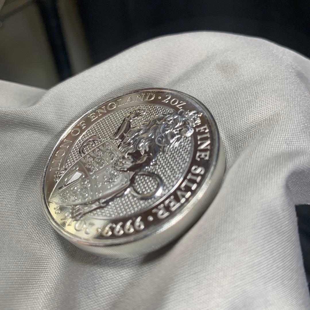 純銀貨 2オンス クイーンズビースト 2016 ライオン・イングランド M4
