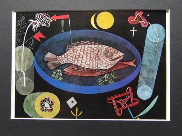 パウル・クレー、【魚をめぐって】、希少な額装用画集より、状態良好