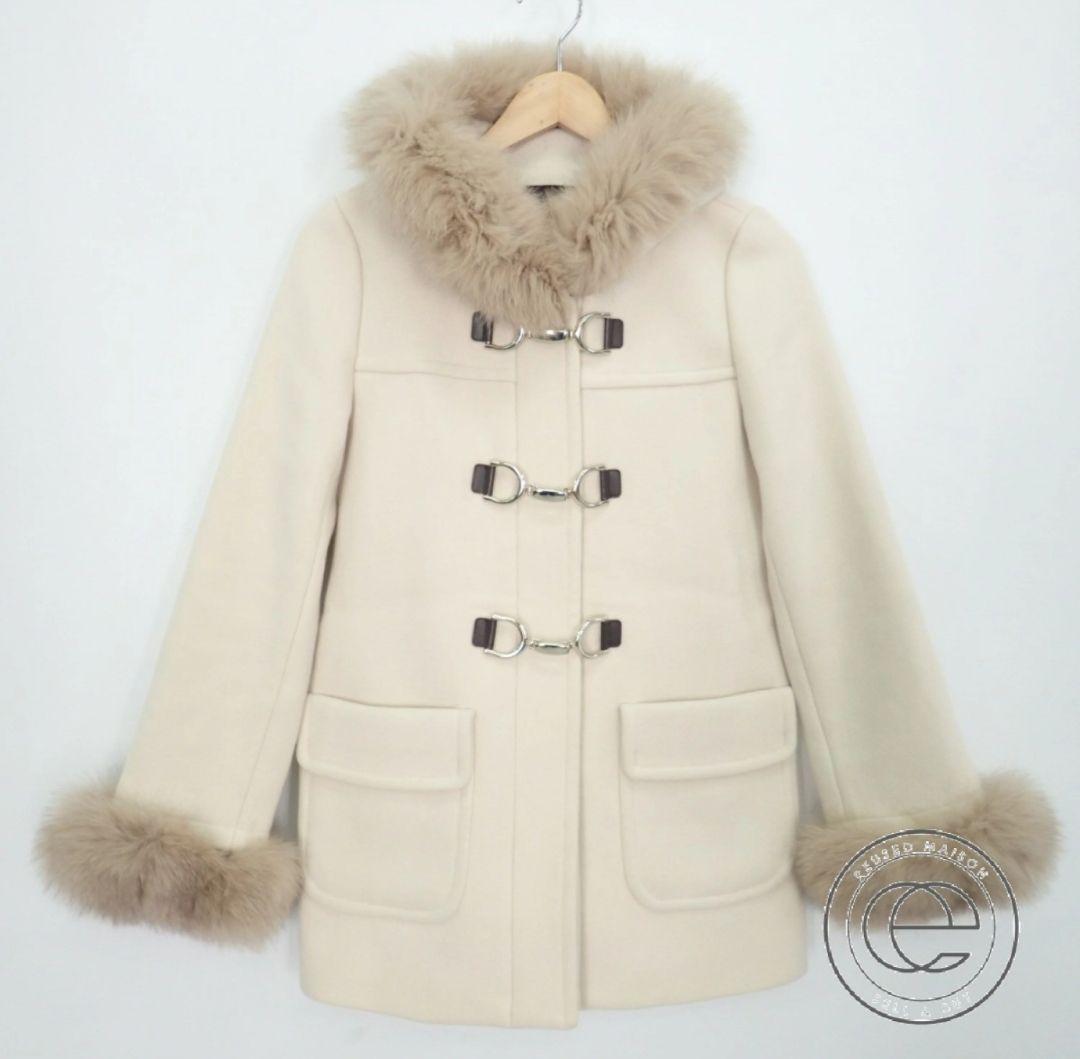 定価7万 JUSGLITTY♡フォックスファー付カシミヤ混ビットダッフル