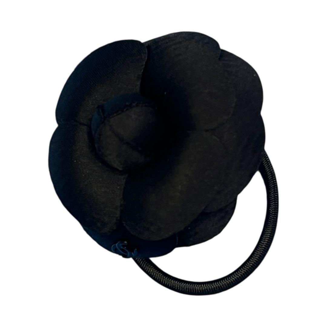 CHANEL シャネル カメリア シュシュ ヘアゴム ブラック