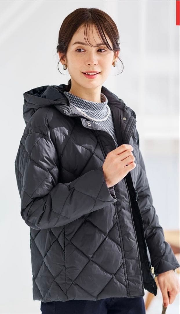 新品同様★ 今季商品クロコダイル2WAYフード キルトダウン ジャケットコート