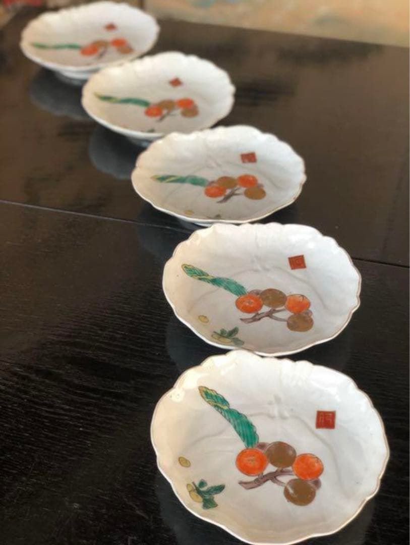 母」古伊万里 枇杷図 変わり皿 5客 （806A） - メルカリ