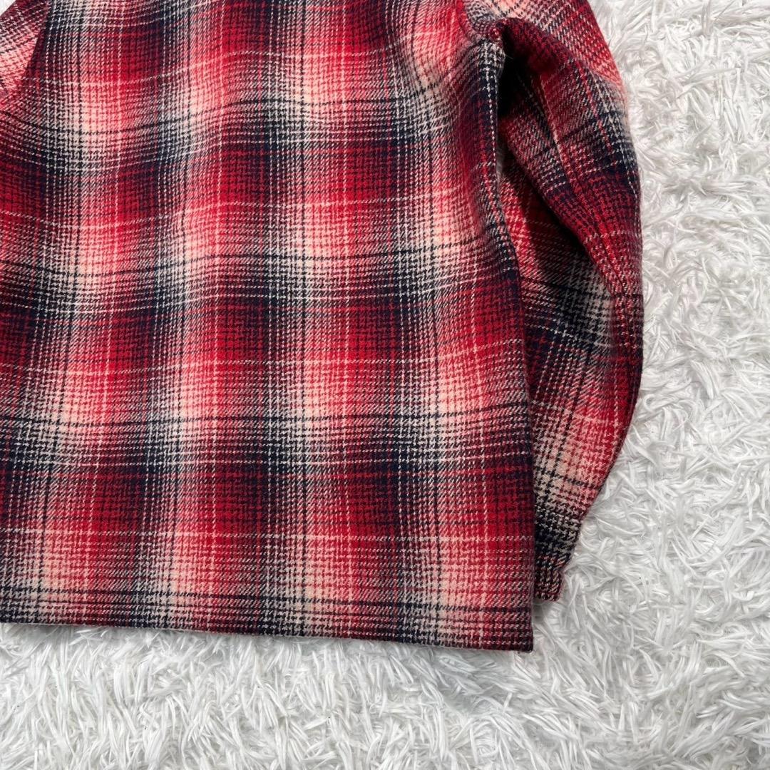 TMT ウールチェックジャケット 赤【S】日本製 くるみボタン再オンブレ
