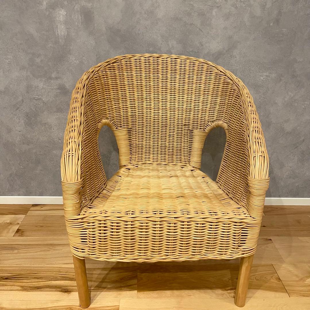 美品 IKEA イケア アーゲン ラタン 籐 ドール椅子 ミニチェア 子供