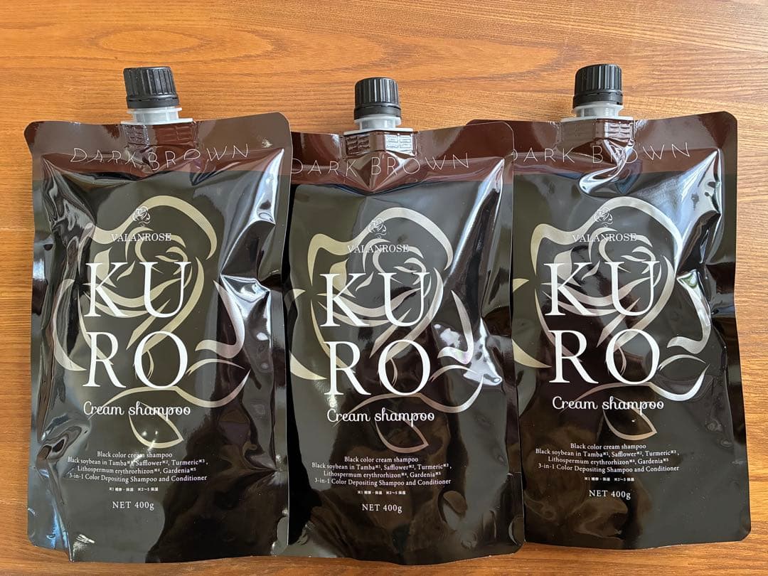 KURO クリームシャンプー ダークブラウン 400g 3個セット