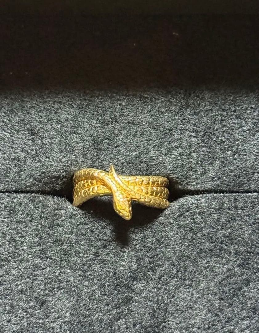 K18 18金 リング 指輪 蛇モチーフ