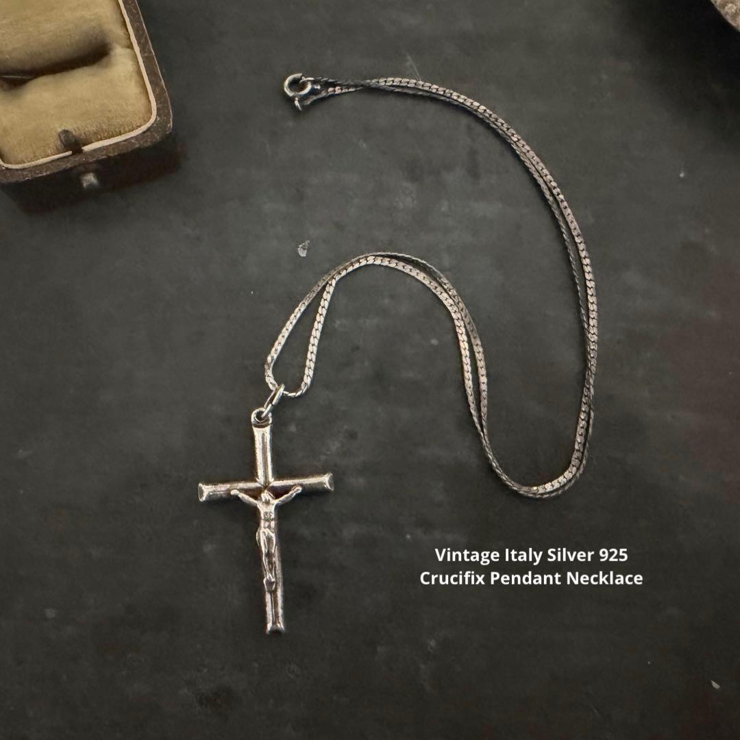 ヴィンテージ　シルバー　925 イタリア　アンティーク　ロザリオ　ネックレス