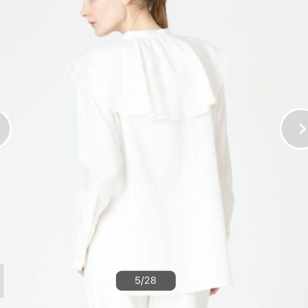 アルアバイル ツイルラッフルスラッシュブラウス ホワイト M - メルカリ