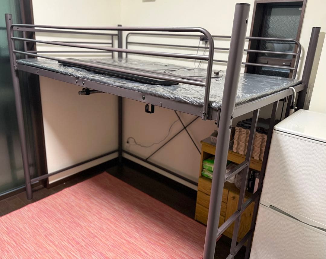 ロフトベッド セミダブル 階段付き 205cm × 125cm × 高173cm