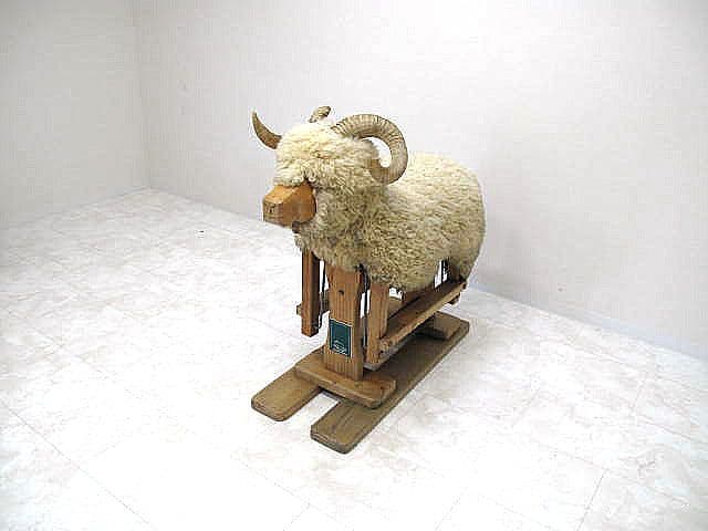 ヴィンテージ　オーストラリア　本ムートンロッキングラム 　羊型ロッキングチェア