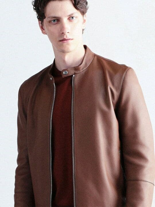 TOMORROWLAND DENTIM レザー ブラウンライダース（48サイズ）