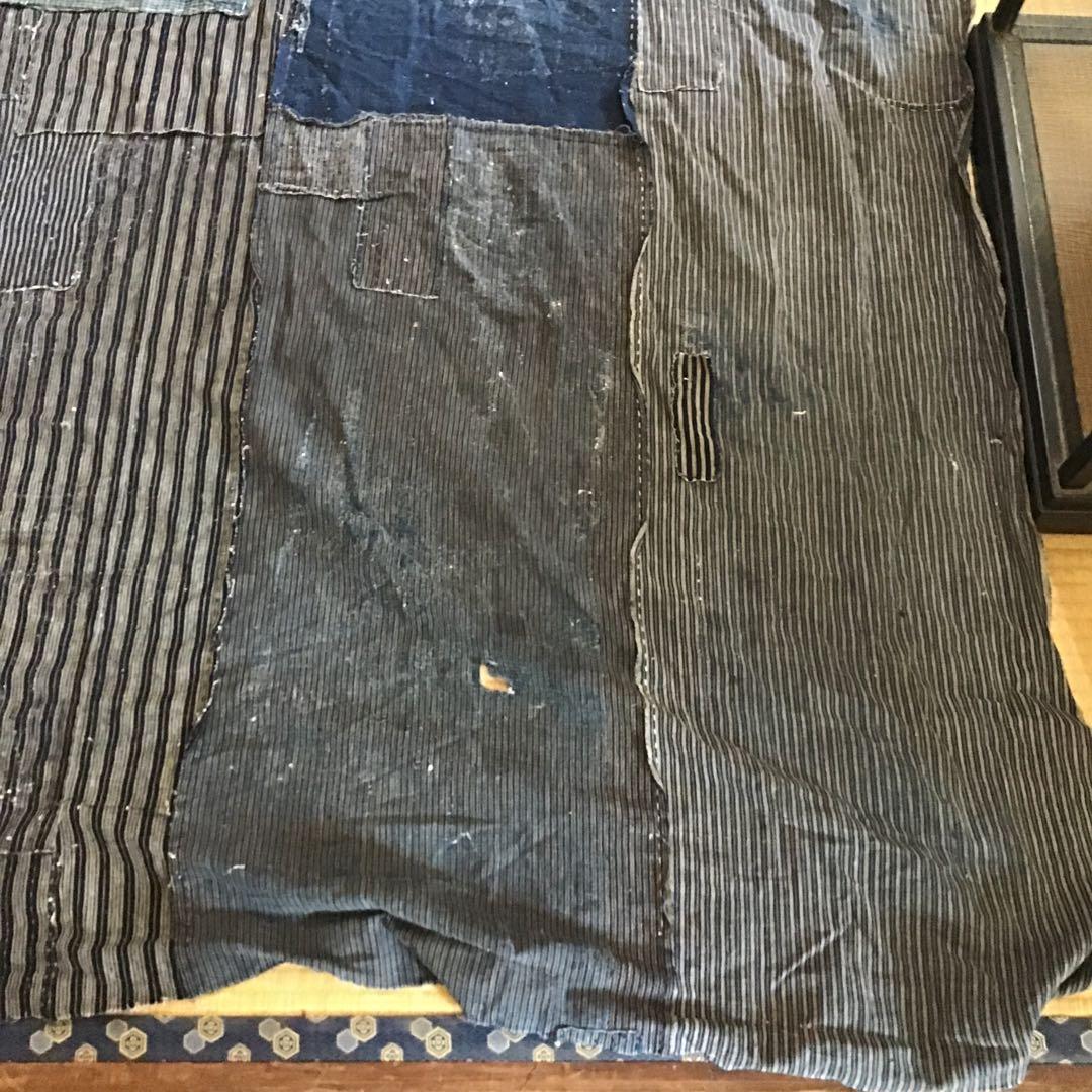 明治時代 古布 木綿 ぼろ布 藍染 刺子 BORO リメイク 大判 骨董 - メルカリ