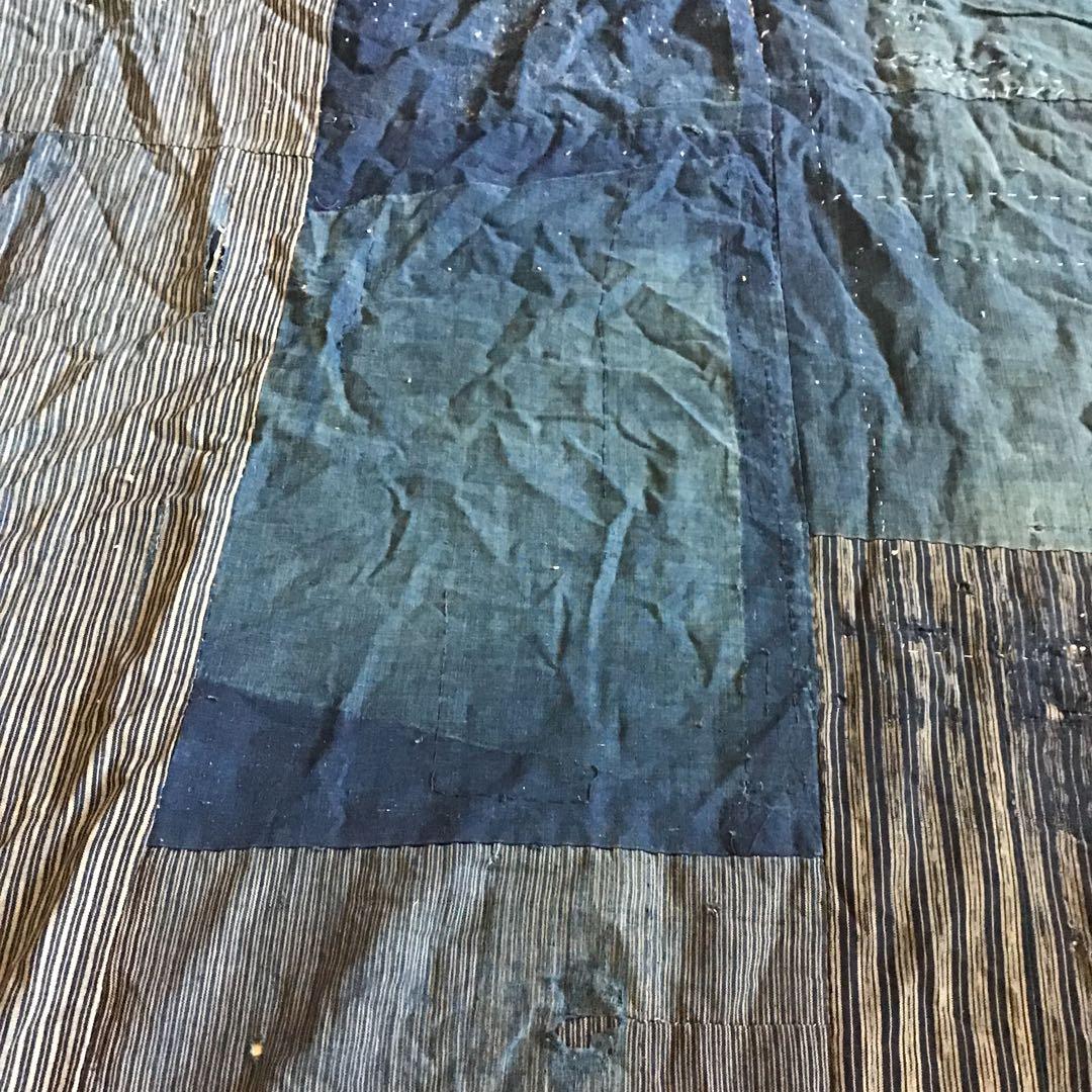 明治時代 古布 木綿 ぼろ布 藍染 刺子 BORO リメイク 大判 骨董 - メルカリ