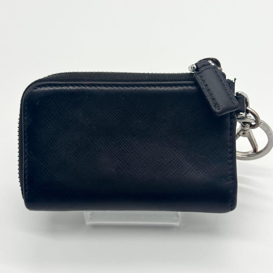 希少✨プラダ コインケース サフィアーノレザー 三角ロゴ キーリング