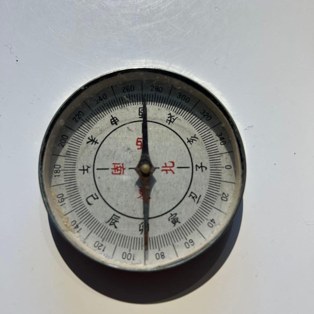 昭和レトロ 金属製 方位磁石 干支 十二支 コンパス 蓋付 アンティーク