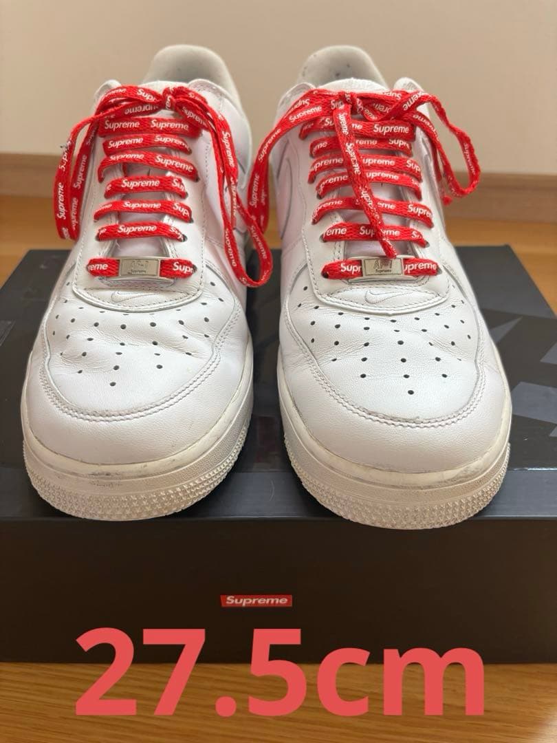 たいNike Air Force 1 ホワイト Supreme 27.5