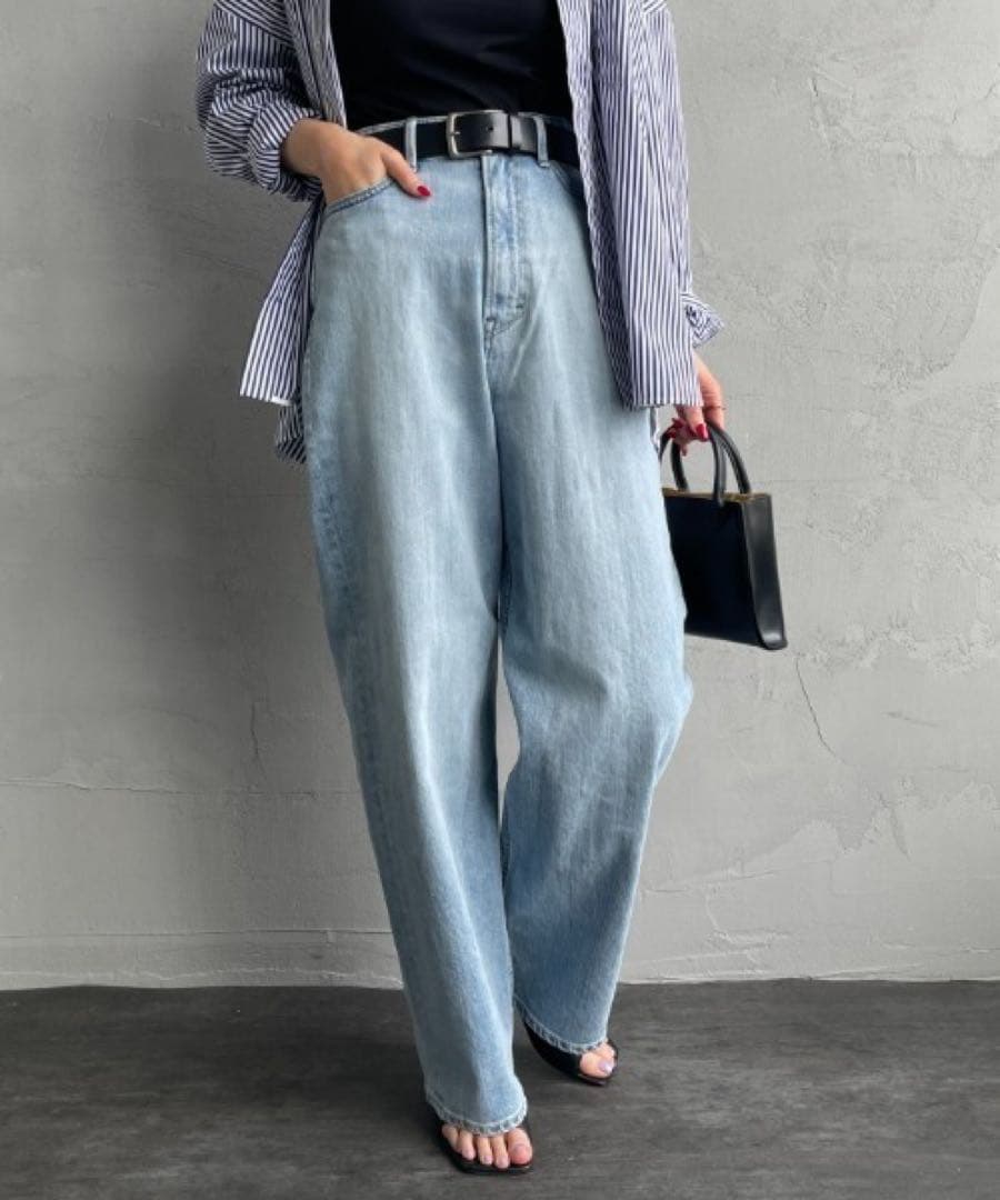 [YANUK/ヤヌーク] JOAN ハイウエストワイドデニム 23