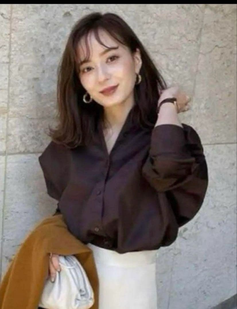 anauans スタンダードシャツ ブラウン フリーサイズ