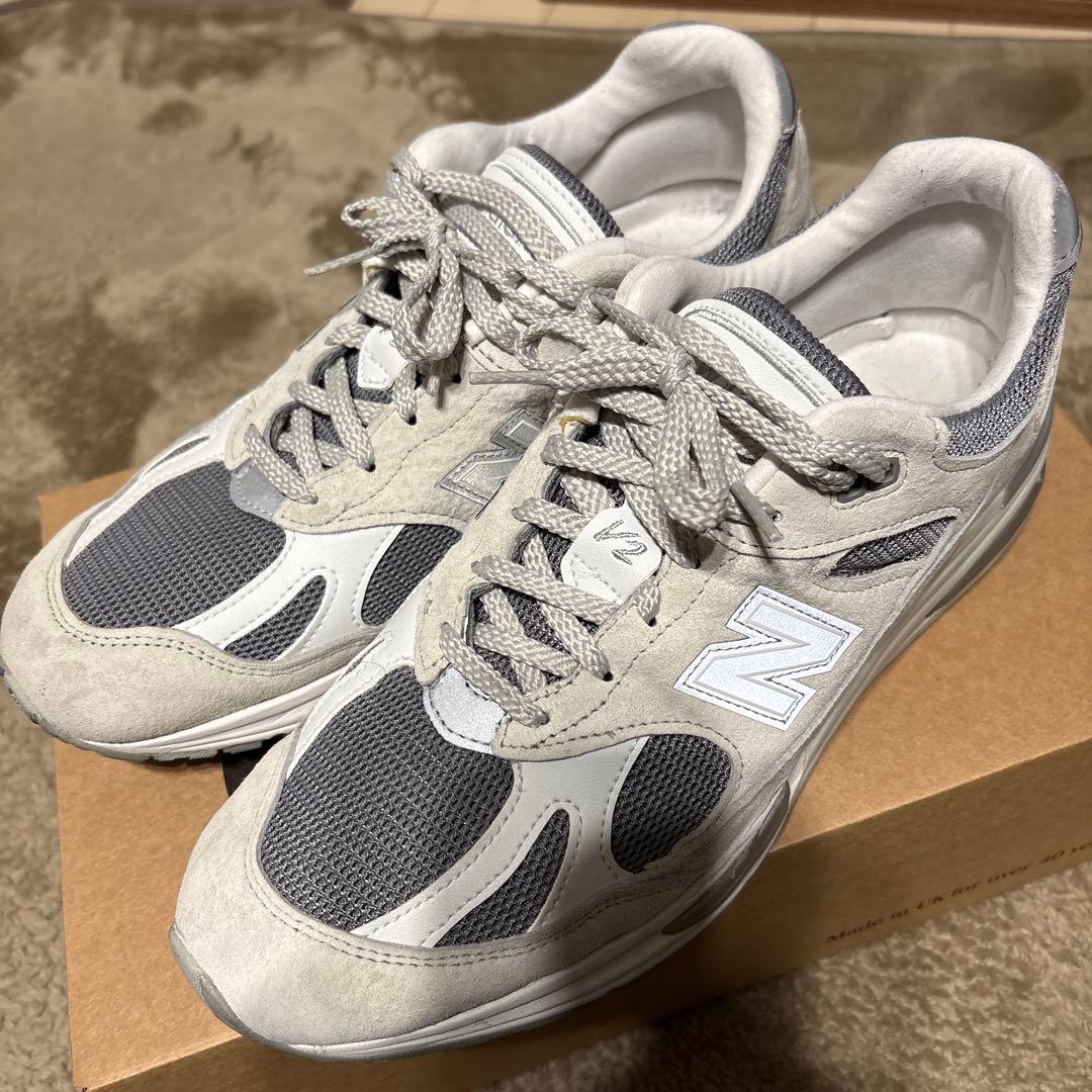 ニューバランス 991V2 U991LG2 ホワイト グレー 27.5 9.5