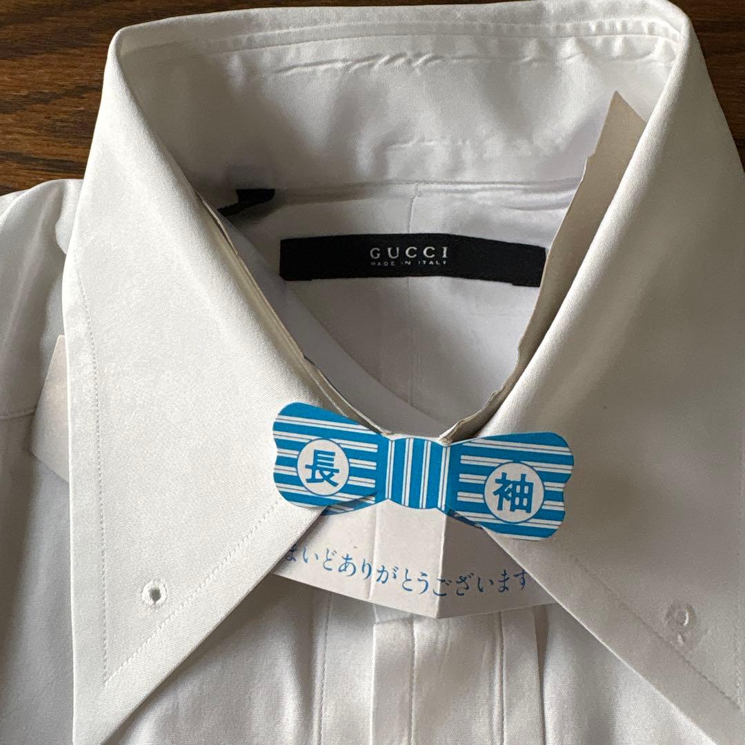 GUCCI グッチ ドレスシャツ ダブルカフス 白 38 15 - メルカリ