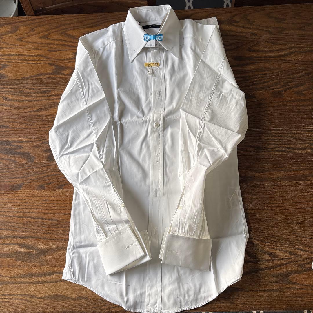GUCCI グッチ ドレスシャツ ダブルカフス 白 38 15 - メルカリ