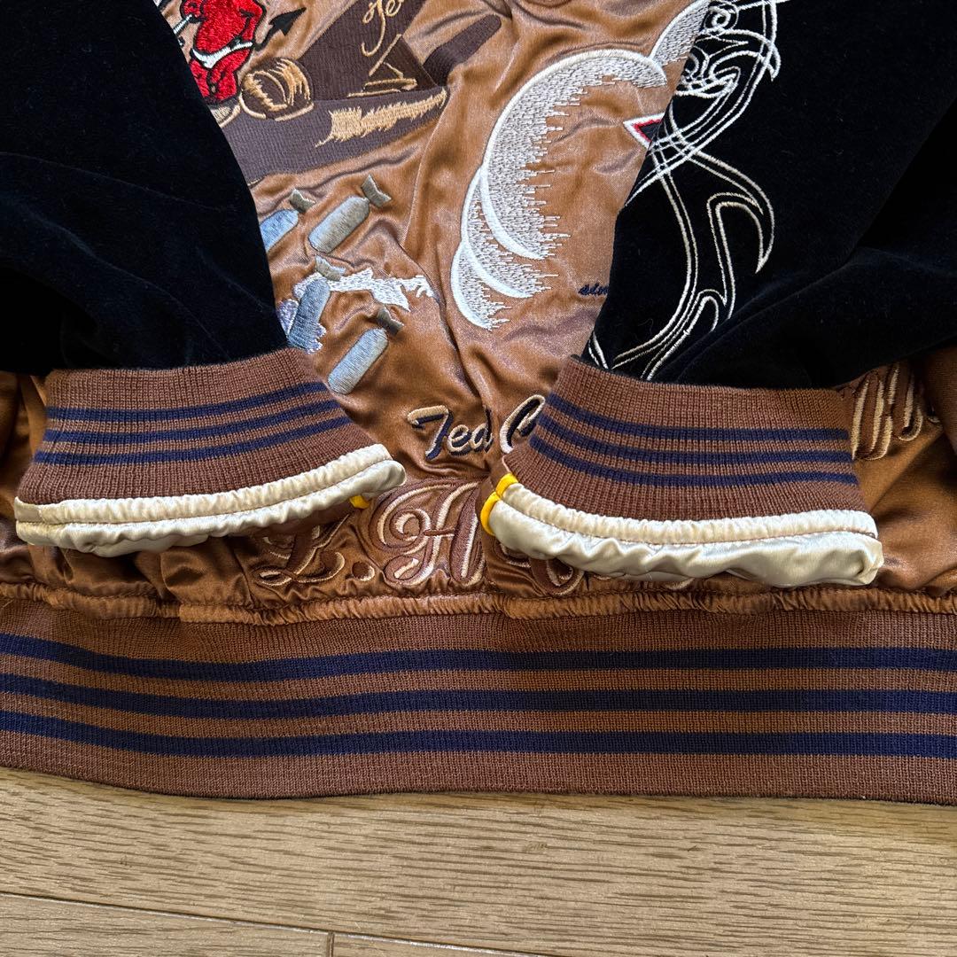 TED MAN テッドマン 総刺繡 リバーシブル スカジャン ベロア 38サイズ
