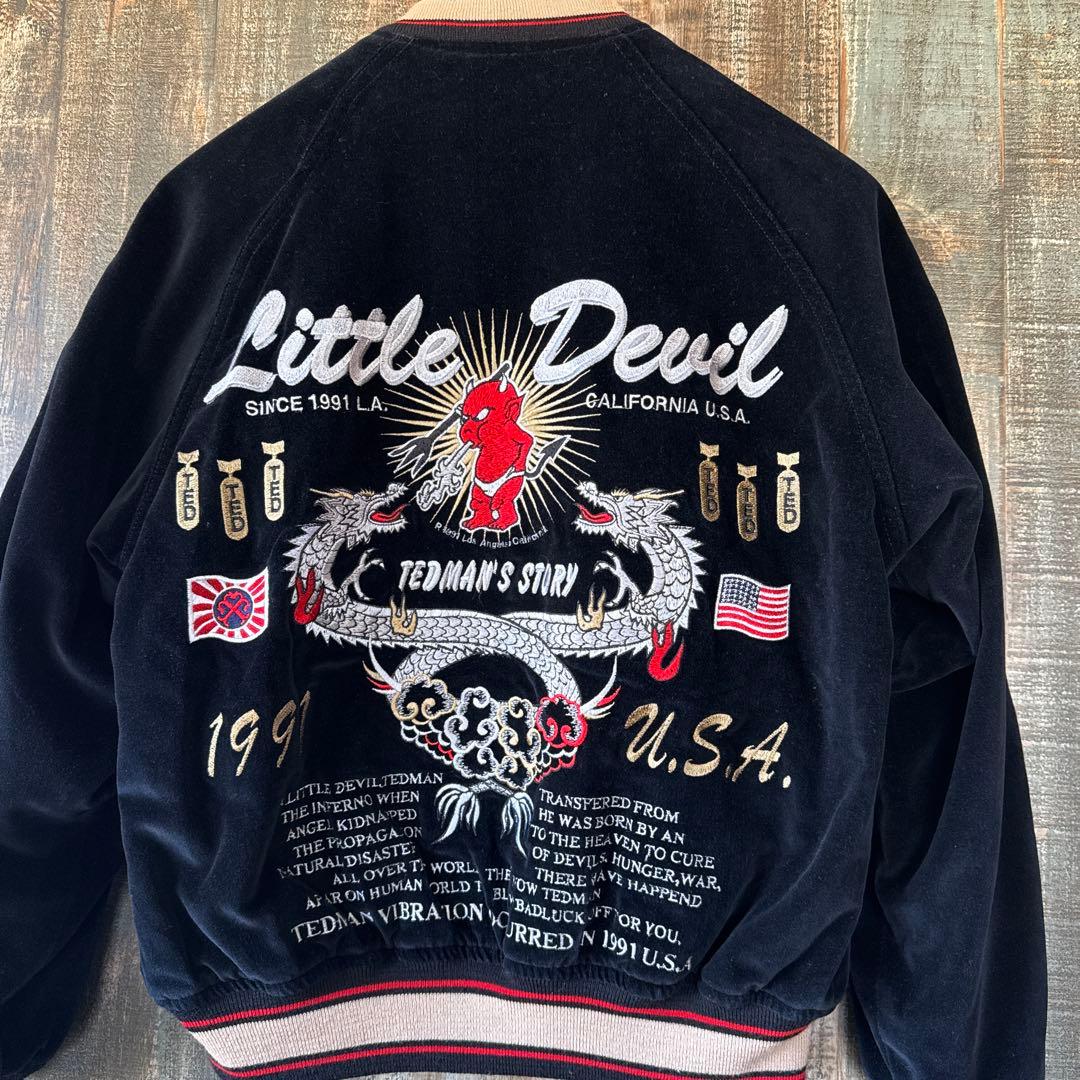 TED MAN テッドマン 総刺繡 リバーシブル スカジャン ベロア 38サイズ