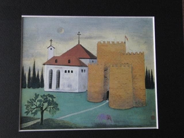 松室加世子、【砦の僧院】、希少な額装用画集より、新品額装付、状態良好