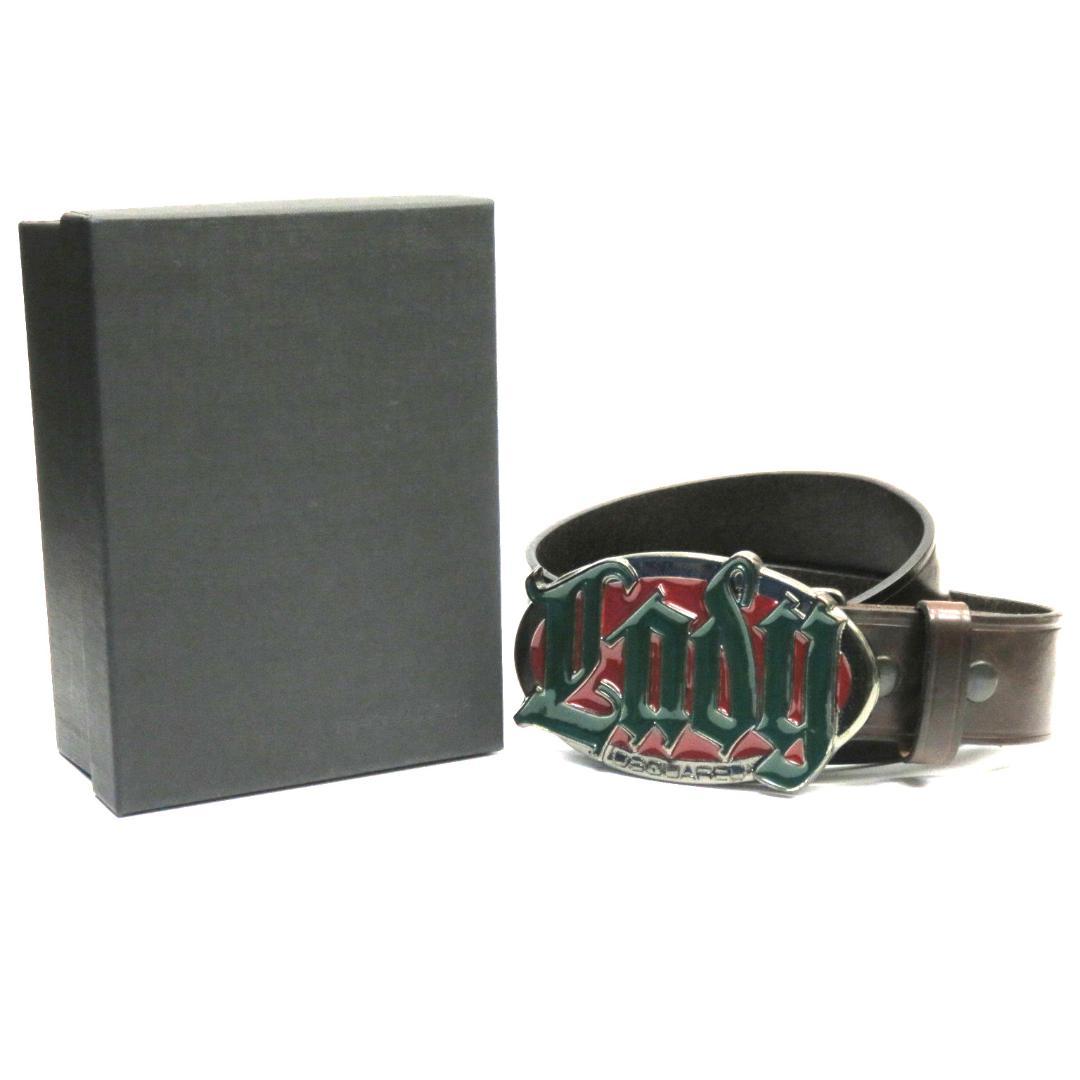 Dsquared2　Lady　ロゴ　　レザーベルト　ブラウン