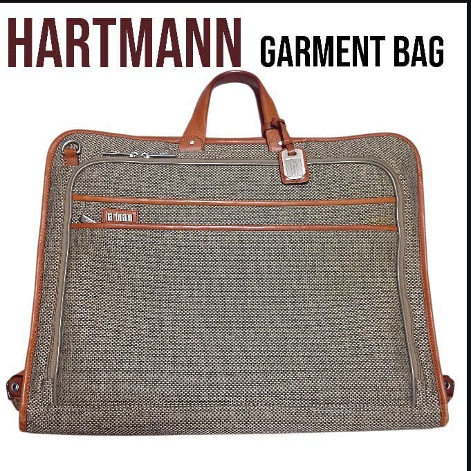 【美品】Hartmann ハートマン レザー ツイード ガーメントケース