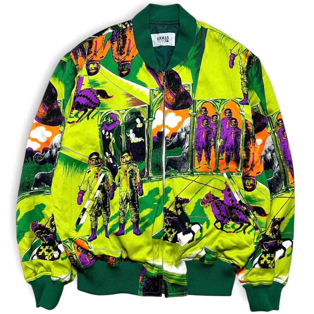 希少 90s vintage 宇宙 アート 絵画 総柄 ブルゾン ジャケット