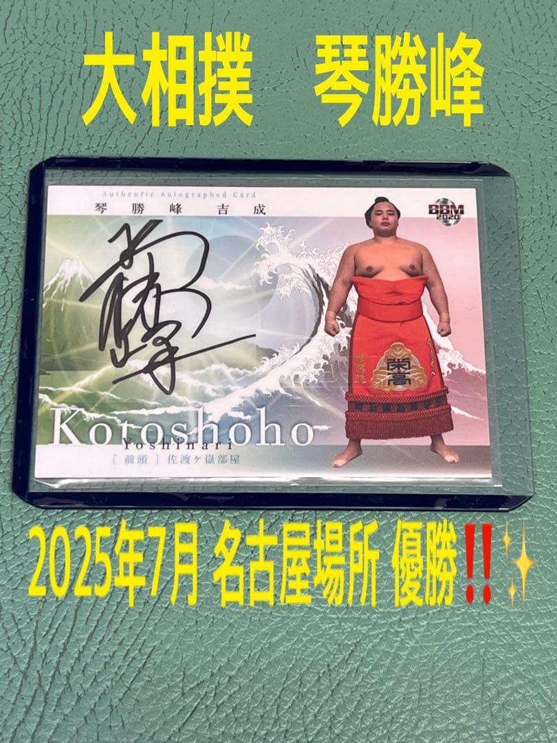 大相撲‼️ 琴勝峰 直筆サイン カード✨優勝経験力士‼️裏面証明書付き