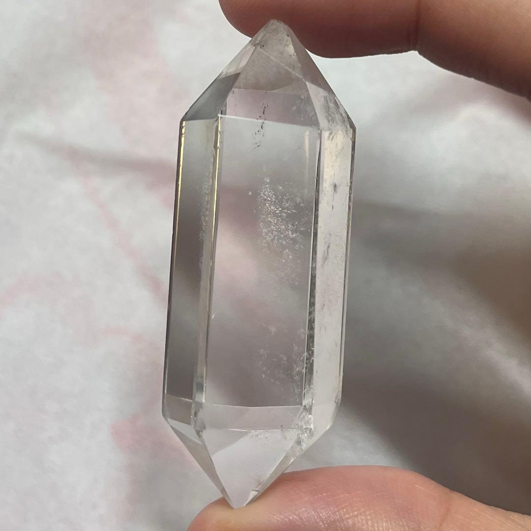 両剣水晶 ポイント 六角柱 ダブルポイント 自然石 クリアクォーツ 訳