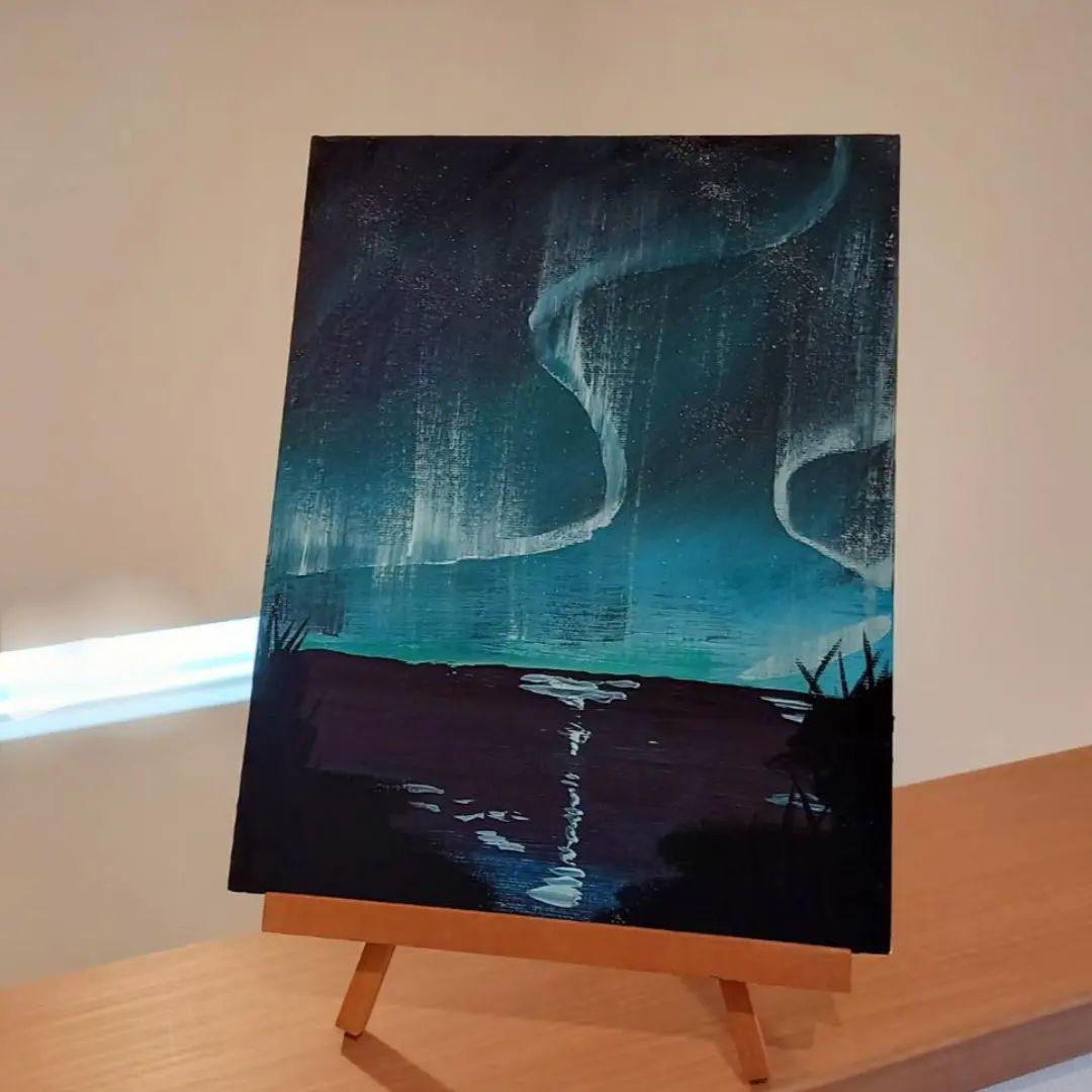 サ*ム様 キャンバスアート オーロラ 原画 アクリル絵の具 原画販売